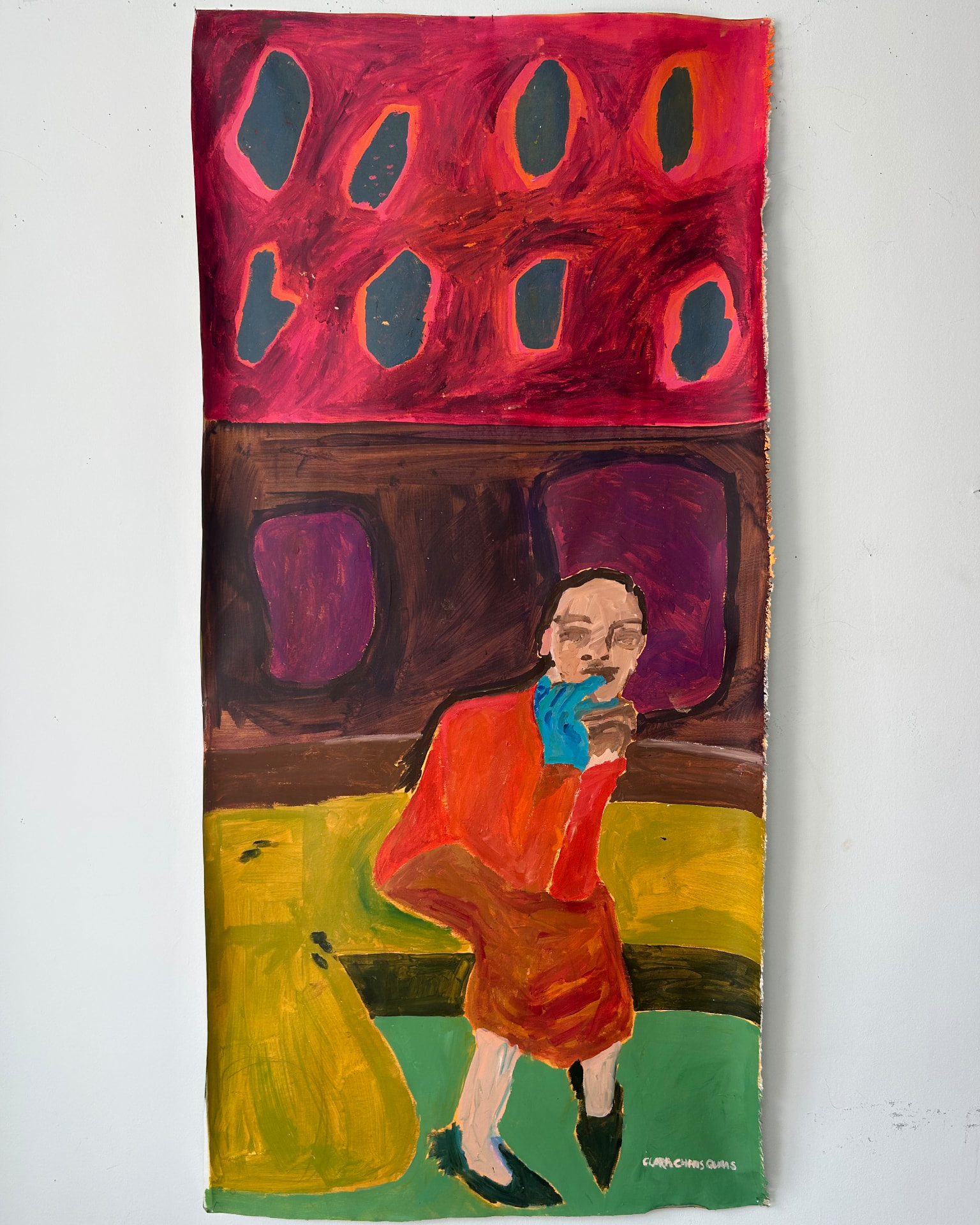 Türkisener Handschuh, Acrylic on canvas, 80 × 172 cm