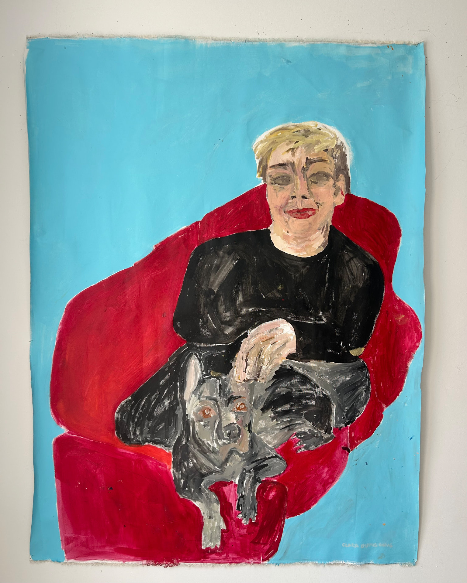 Rotes Sofa, Acrylic on canvas, 126 × 168 cm